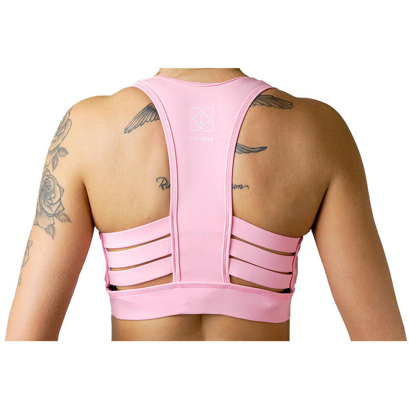 Női sportmelltartó, GymHero Bra Pink-Sport, rózsaszín