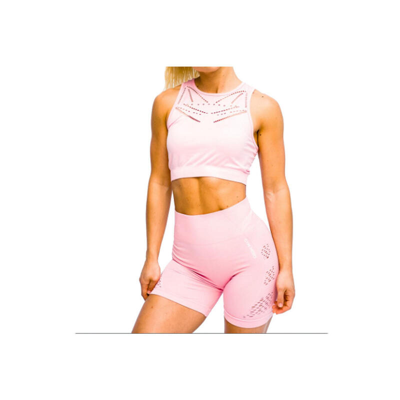 Női sportmelltartó, GymHero Venice Beach Top Short Bra, rózsaszín