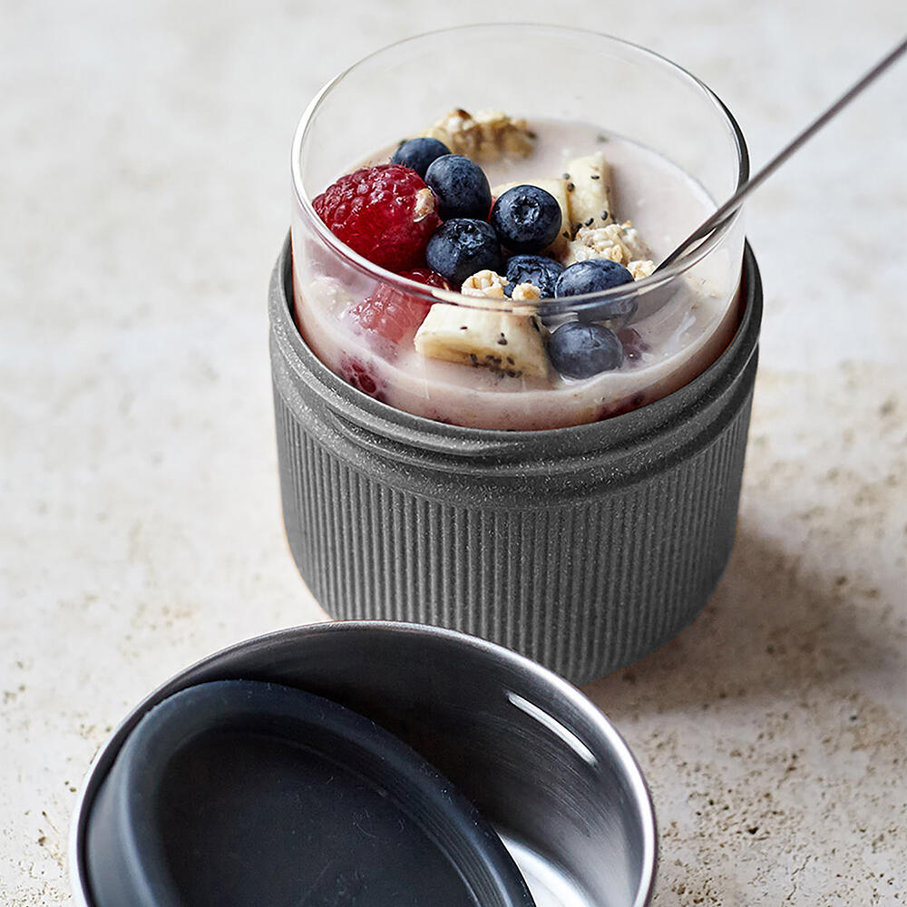 Black+Blum Glass Lunch Bowl 450ml Slate 3/4