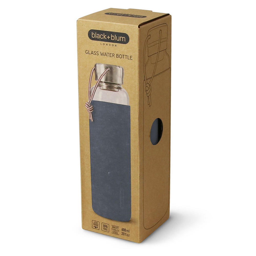 Black+Blum Glass Water Bottle Slate 600ml 3/3
