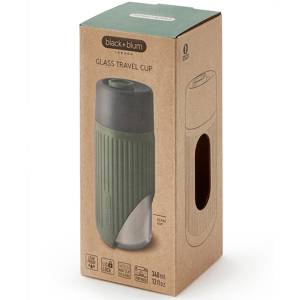 Black+Blum Glass Travel Cup 340ml Olive 4/4