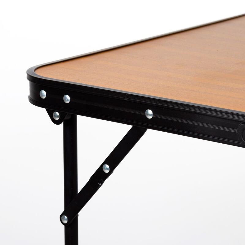 AKTIVE - Table Pliante avec Poignée de Transport et Plateau de Couleur Bois