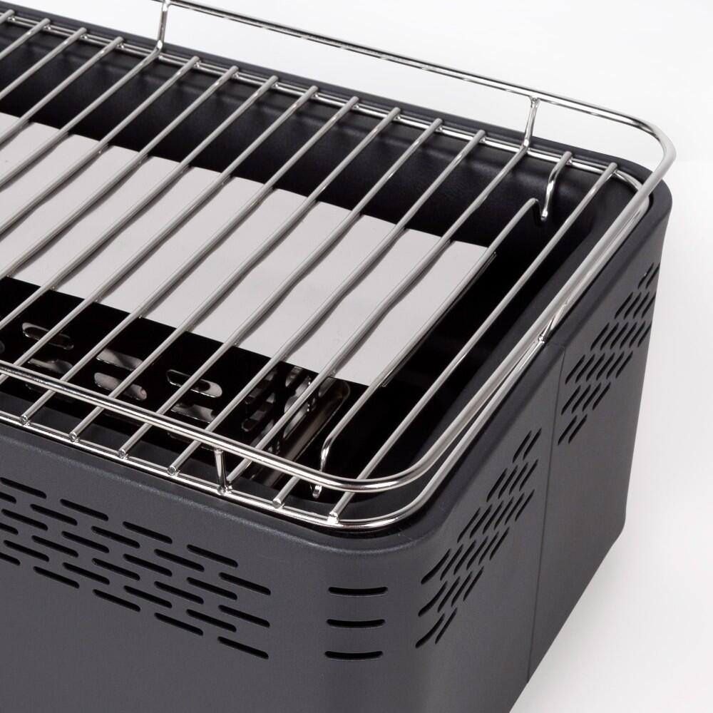 Barbacoa sin humo rectangular negra sobremesa 45x28x19 cm Aktive 5/5