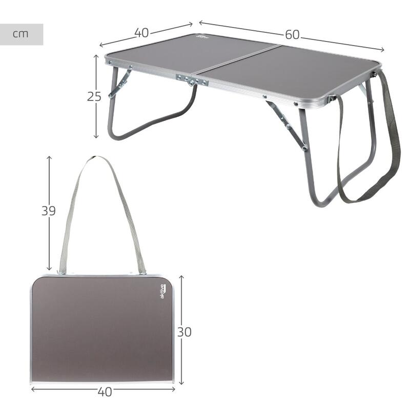 AKTIVE - Table de Camping Pliante avec Poignée de Transport 60 x 40 x 25 cm