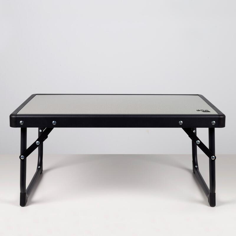 AKTIVE - Table de Camping Basse Pliante Structure Acier 60x40x25 cm Noir et Gris