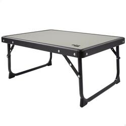 AKTIVE - Table de Camping Basse Pliante Structure Acier 60x40x25 cm Noir et Gris