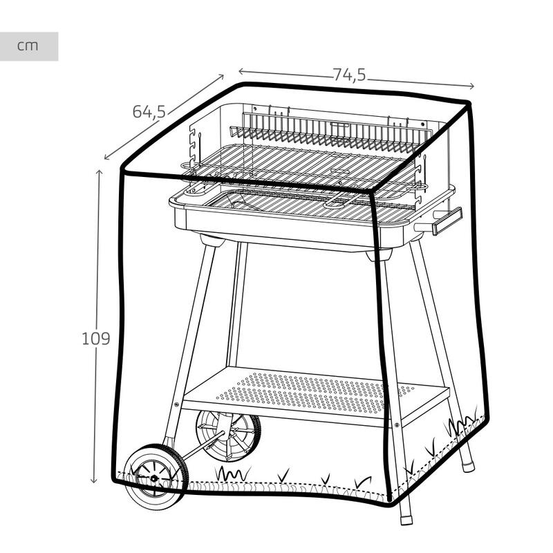 Funda para barbacoa impermeable 74,5x64,5x109 cm Aktive