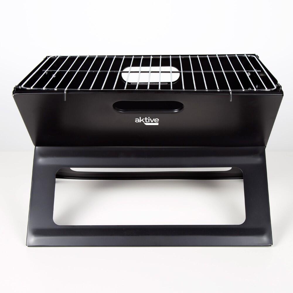 Barbecue portable rectangulaire pliable noir 45x29x30 cm Aktive 2/5