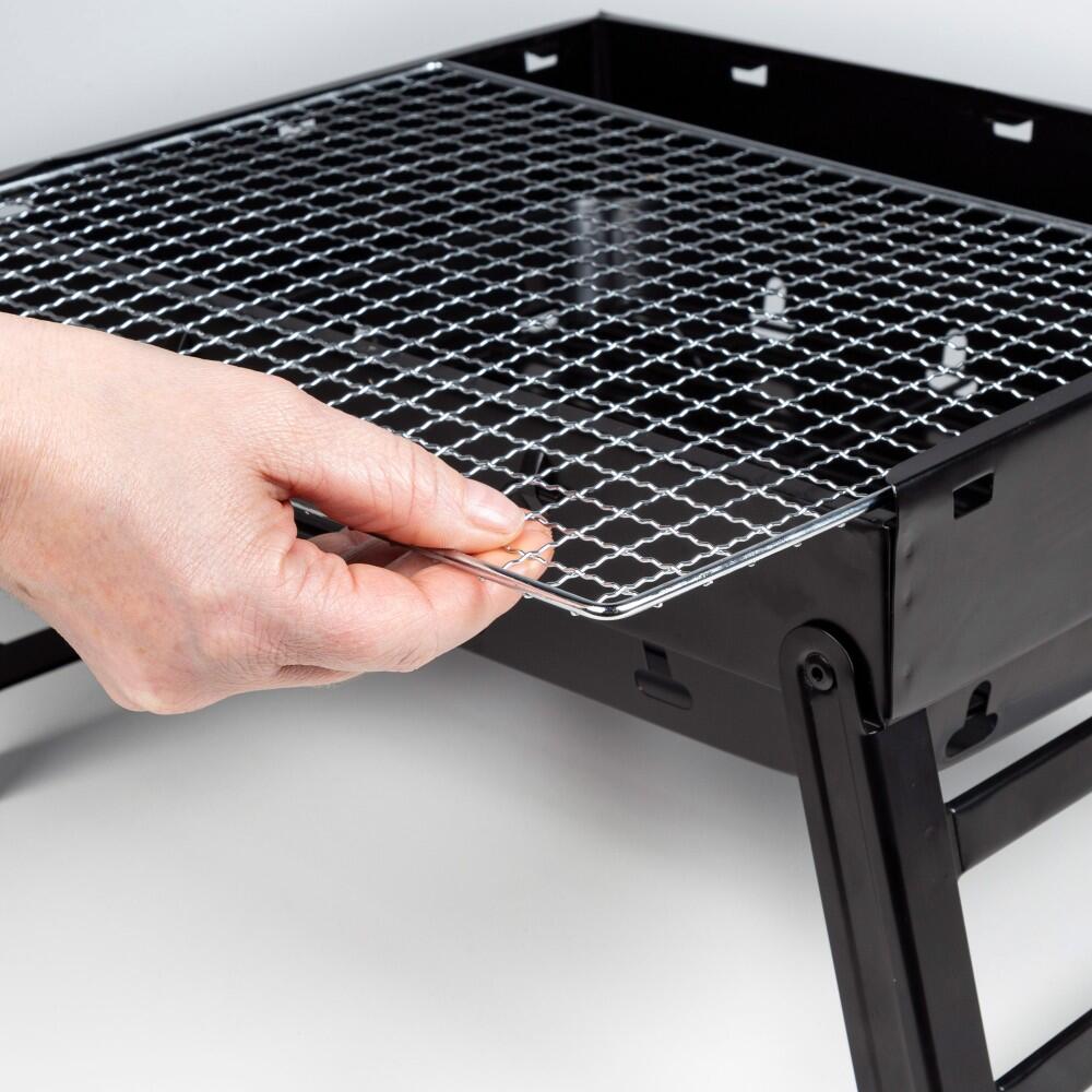 Barbecue portatile pieghevole rettangolare nero 50x30x23 cm Aktive 3/5