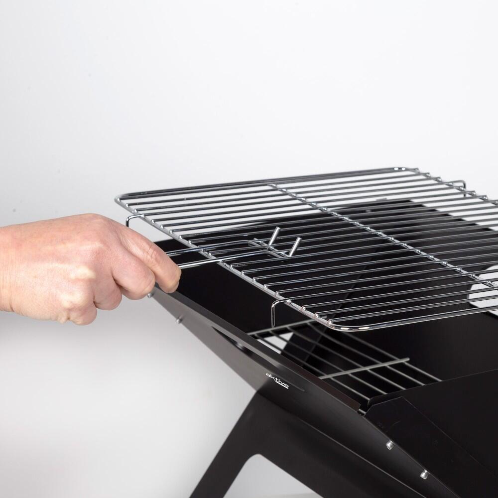Barbecue portable rectangulaire pliable noir 45x29x30 cm Aktive 3/5