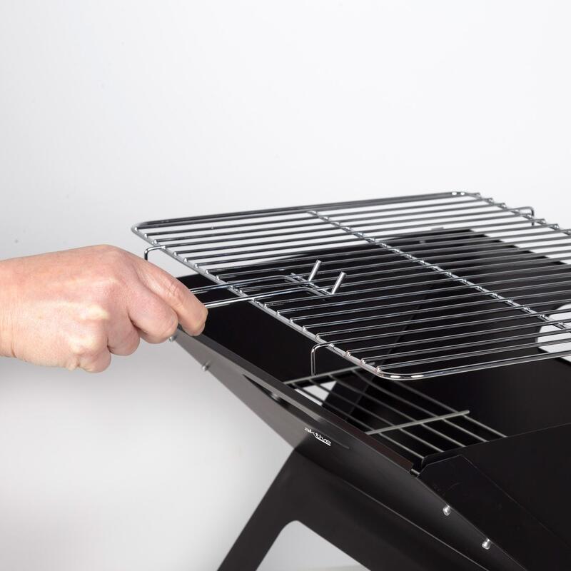 Barbecue portable rectangulaire pliable noir 45x29x30 cm Aktive