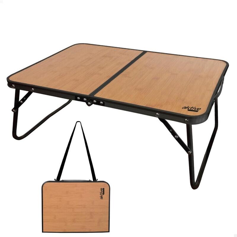 AKTIVE - Table de Camping Pliante Effet Bambou, 60x40x25 cm