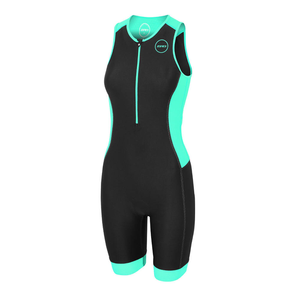 ZONE3 Aquaflo+ Trisuit Women's BLACK/GREY/MINT