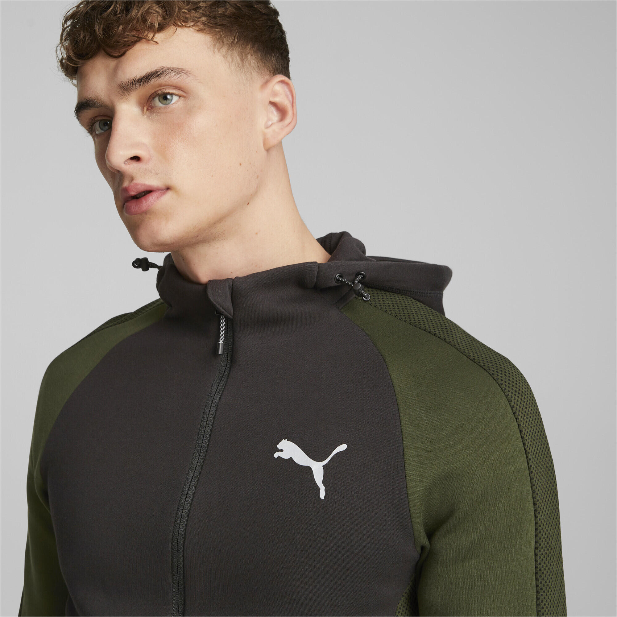 Hoodie zippé Evostripe Homme PUMA Myrtle Green 5/7