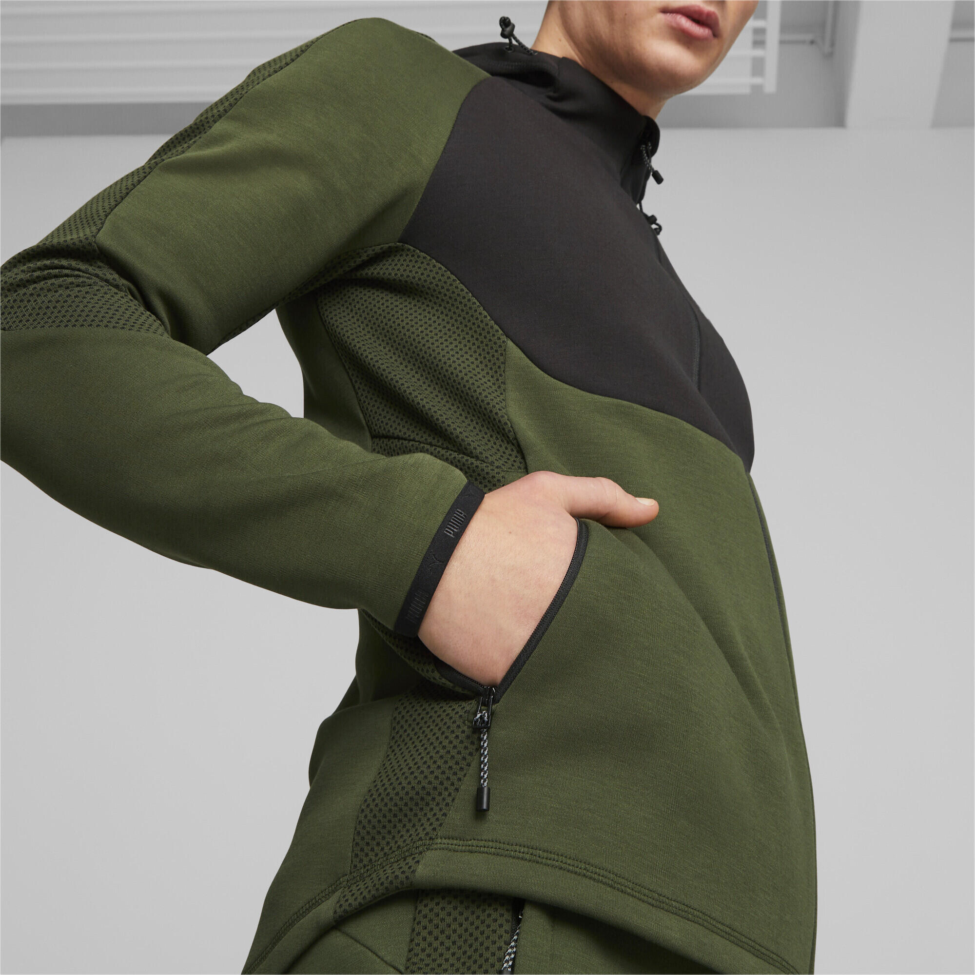 Hoodie zippé Evostripe Homme PUMA Myrtle Green 4/7