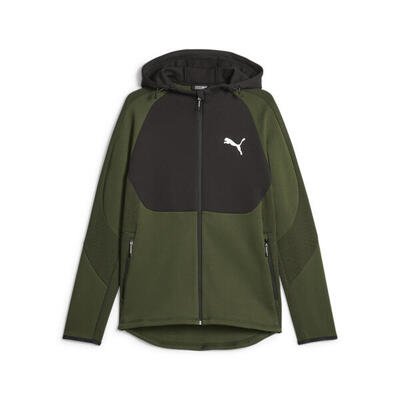 Felpa con cappuccio e zip integrale EVOSTRIPE da uomo PUMA Myrtle Green