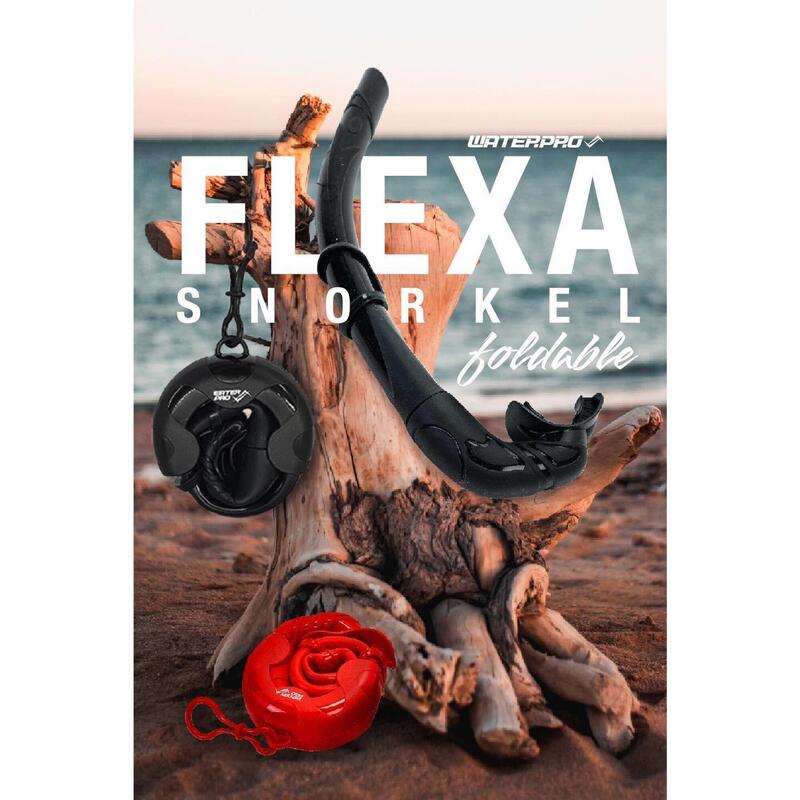 Flexa 全矽膠自由潛水呼吸管 - 黑色