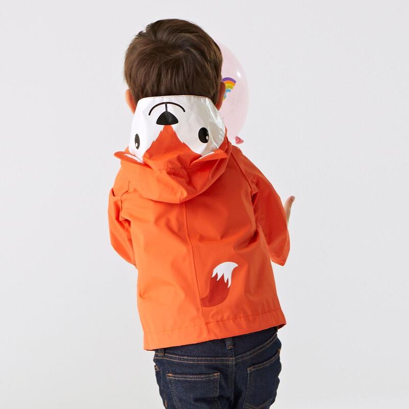 Animal Veste de randonnée anti-pluie imperméable pour enfant - Orange