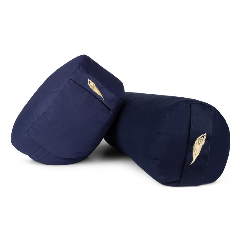 MindBaas - Yoga Bolster - Eco - Donkerblauw - 60 x 20 (lengte x diameter)