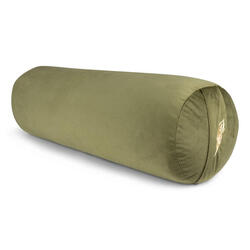 MindBaas - Coussin de yoga - Velours - Vert - 60 x 20 (longueur x diamètre)