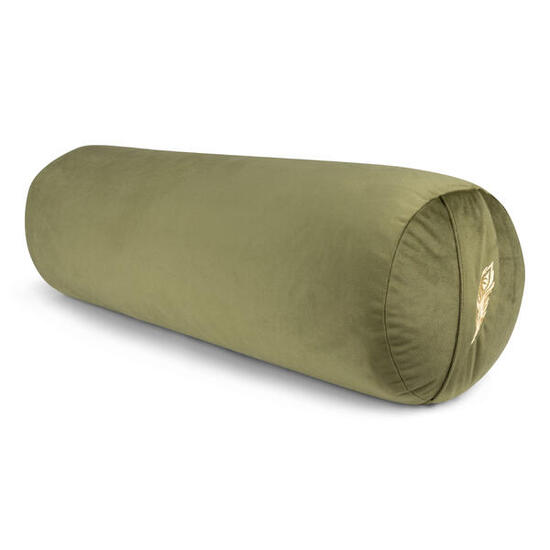 MindBaas - Yoga Bolster - Samt - Grün - Yogakissen - Meditationsrolle