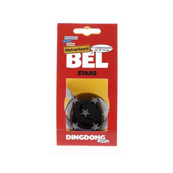 Fietsbel Ding Dong Stars 60 Mm - Zwart/Witte Strepen