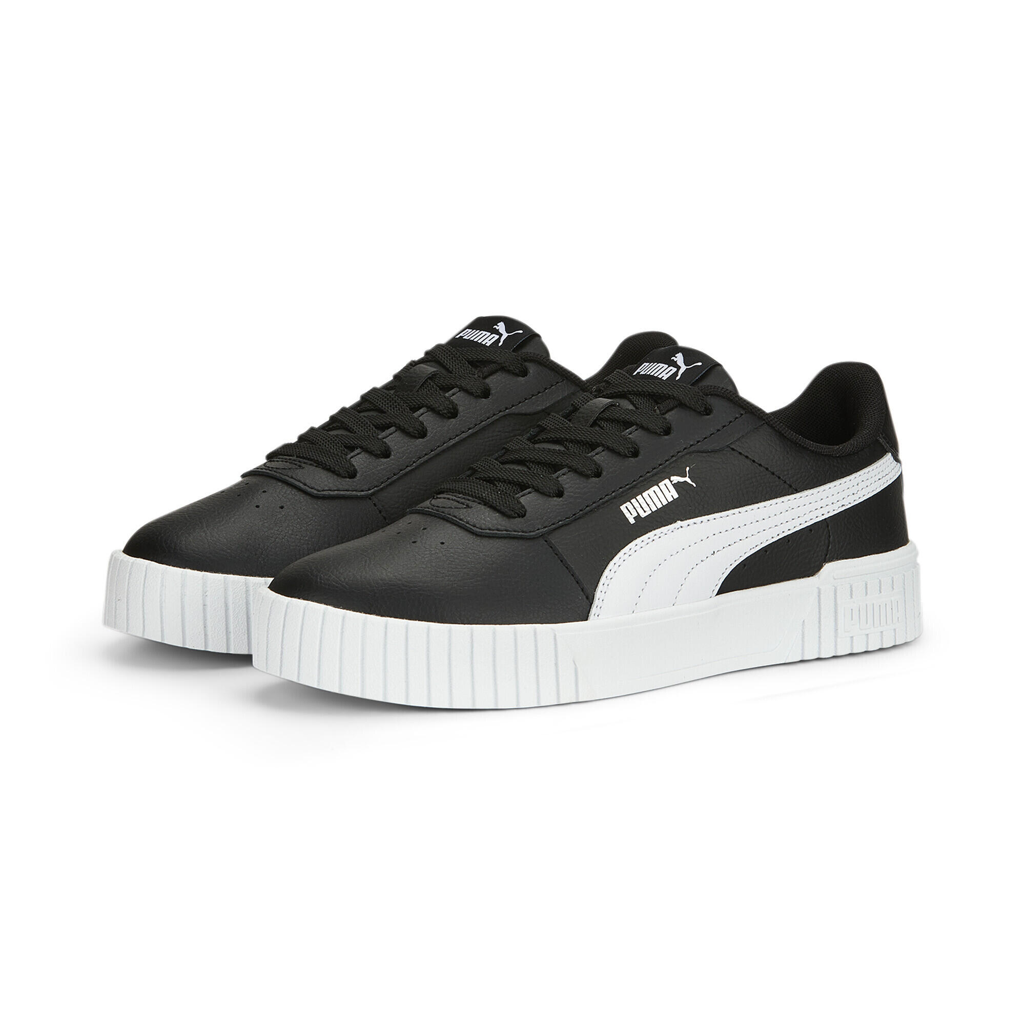 Puma - Sneakers Carina 2.0 femme Puma Black White Silver Metallic - Baskets - Blanc|gris|noir - Decathlon