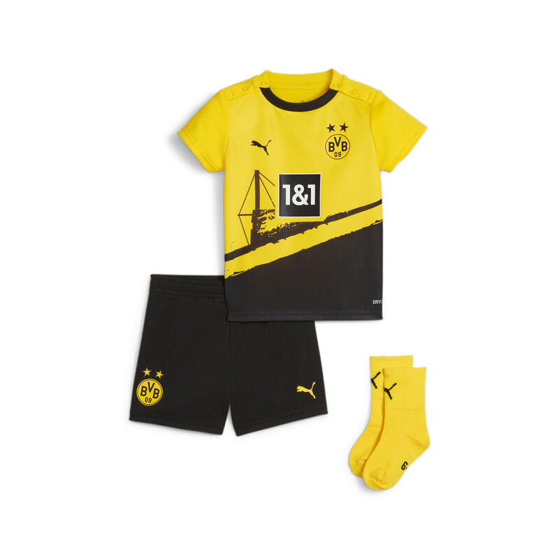 Equipación Borussia Dortmund visitante 23/24 Bebés PUMA Cyber Yellow Black