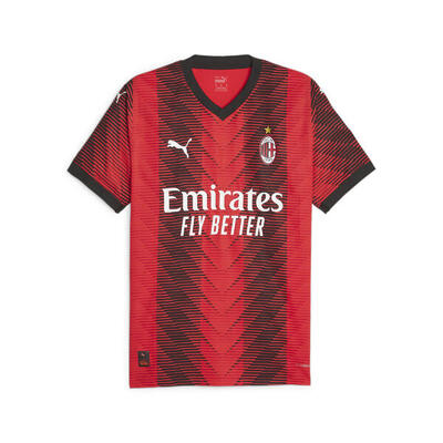Ac milan 23/24 authentic thuisshirt voor heren puma for all time red black