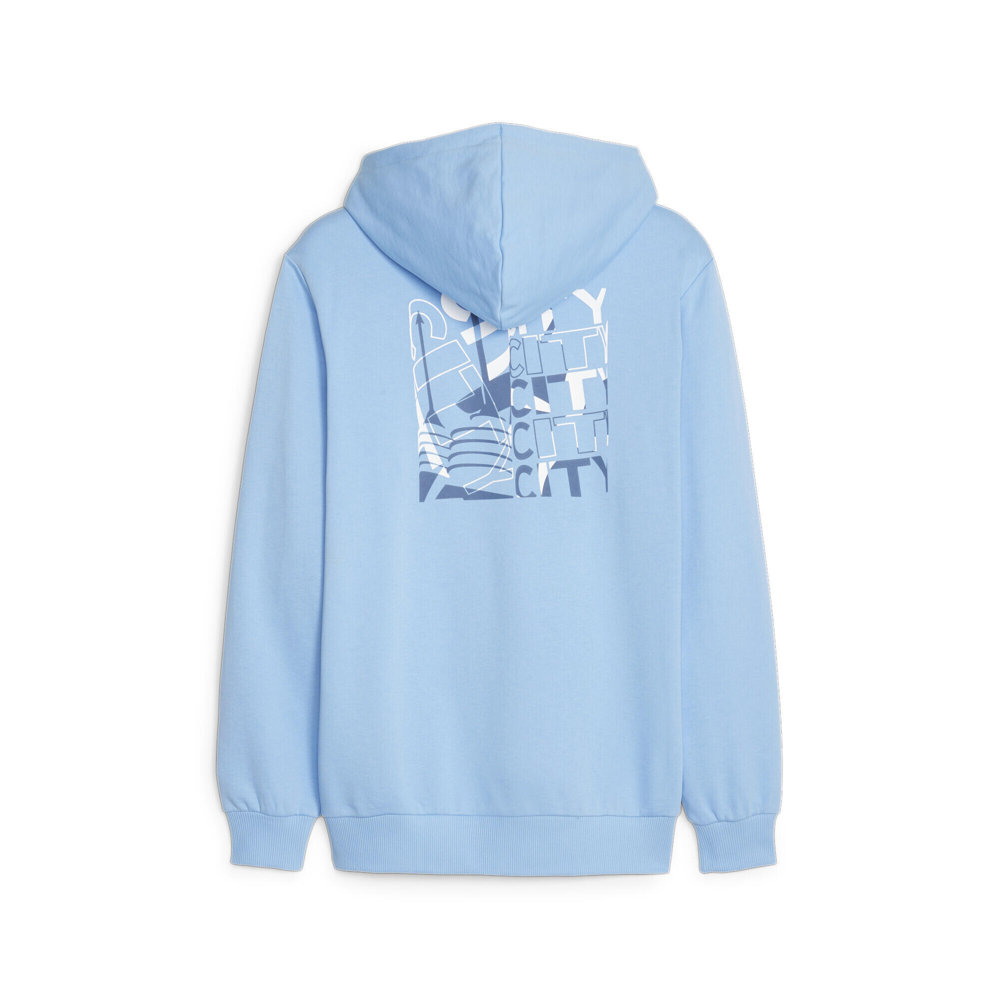 Casaco masculino Puma Manchester City Graphic com capuz azul 6/6