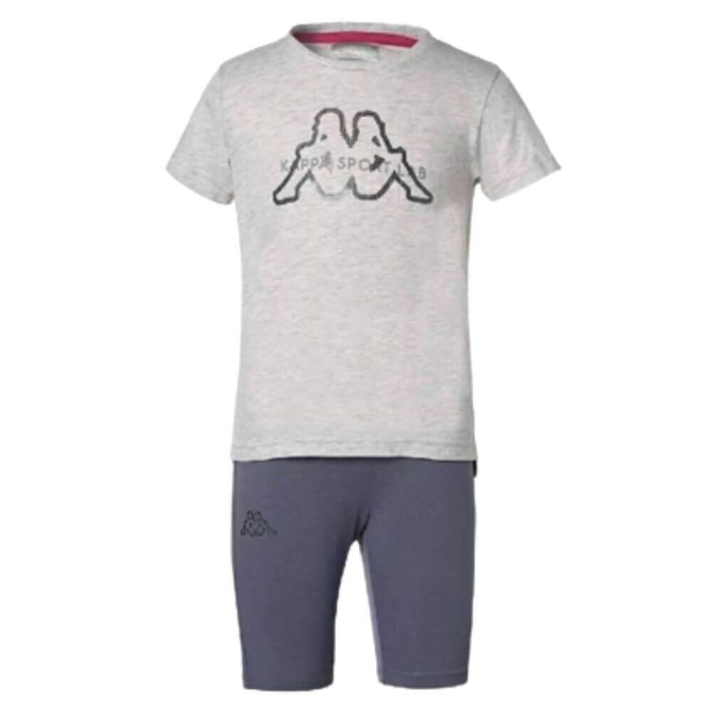 Conjunto t-shirt + calção Ginástica em Algodão KAPPA GRUGLIASCO Menina. Cinzento