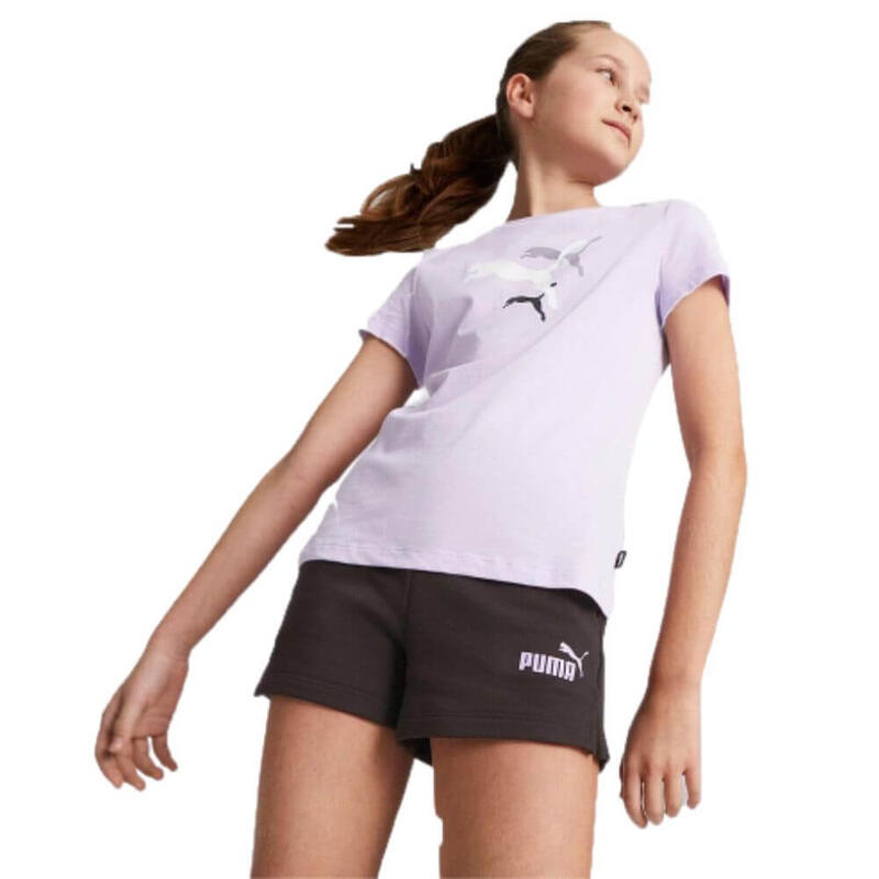 Conjunto t-shirt + calção Ginástica em Algodão y PUMA Graphic Tee Criança. Morad