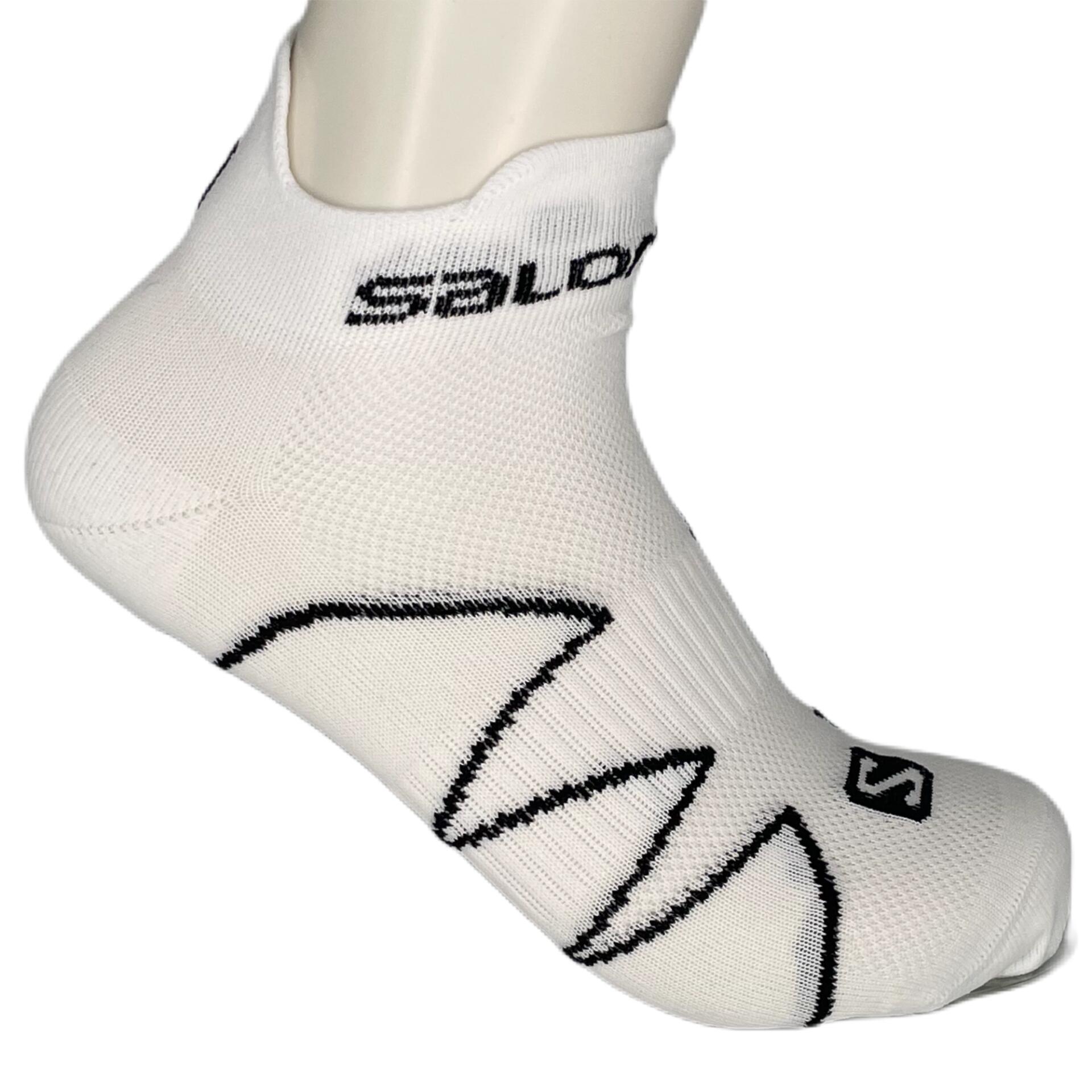 Sneaker Socken Salomon Größe 45 bis 47 Sonic 2 Pack Laufsocken Schwarz Weiß Dopp 3/4