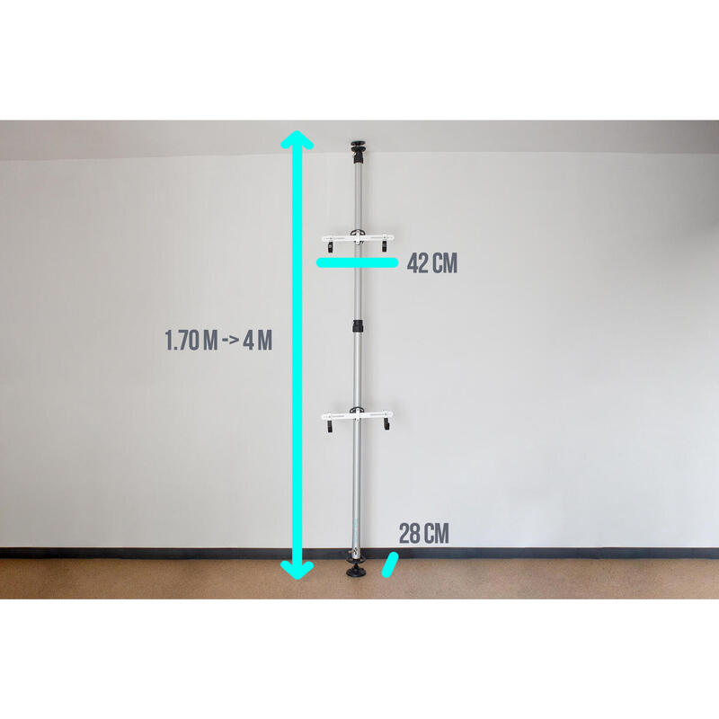 Suporte de arrumação telescópico para 2 bicicletas