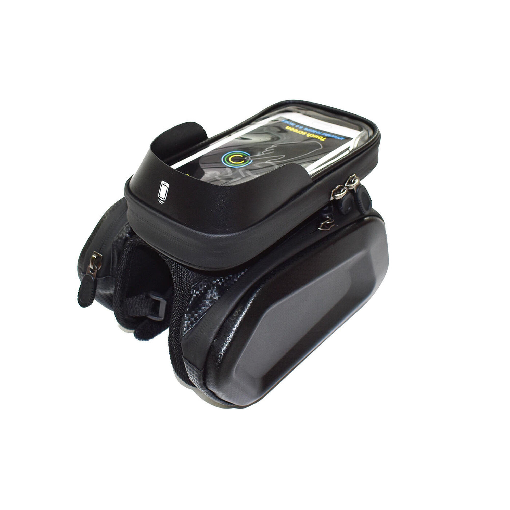 Bolsas para bicicleta com suporte para smartphone