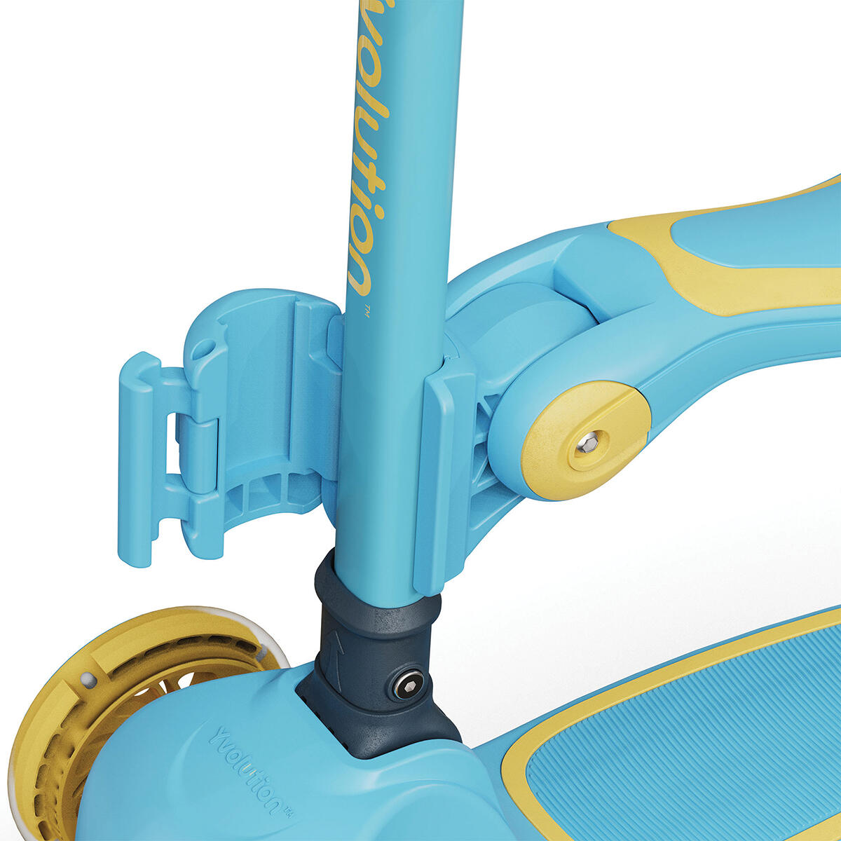 Monopattino multifunzione 2 in 1, bambino/bambina, Yglider,  azzurro-giallo 3/3