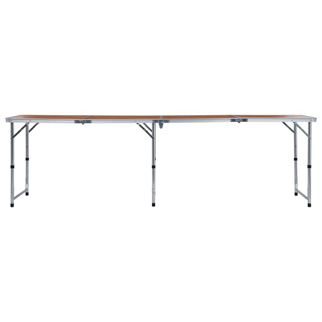 Mesa de camping plegable de aluminio 240x60 cm 2/7