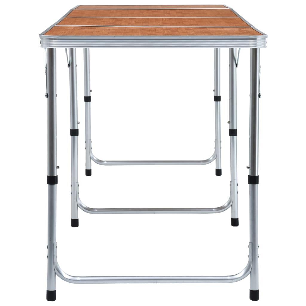 Mesa de camping plegable de aluminio 240x60 cm 3/7