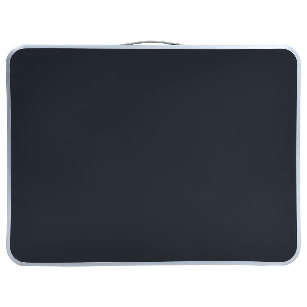 Mesa de camping plegable con estructura de metal gris 80x60 cm 4/7