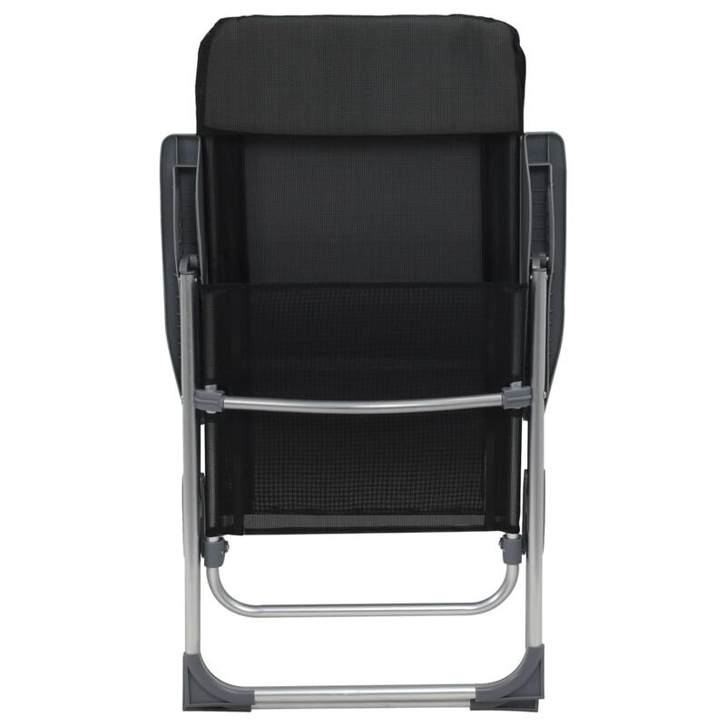 Sillas de camping plegables de aluminio 2 unidades negro