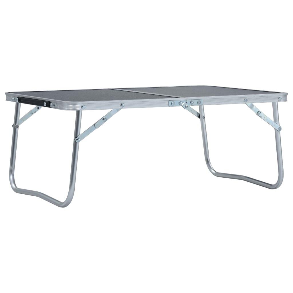 VIDAXL Mesa de camping plegable aluminio gris 60x40 cm