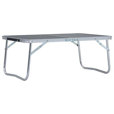 Mesa de camping plegable aluminio gris 60x40 cm