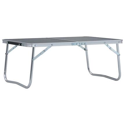 Mesa de camping plegable aluminio gris 60x40 cm