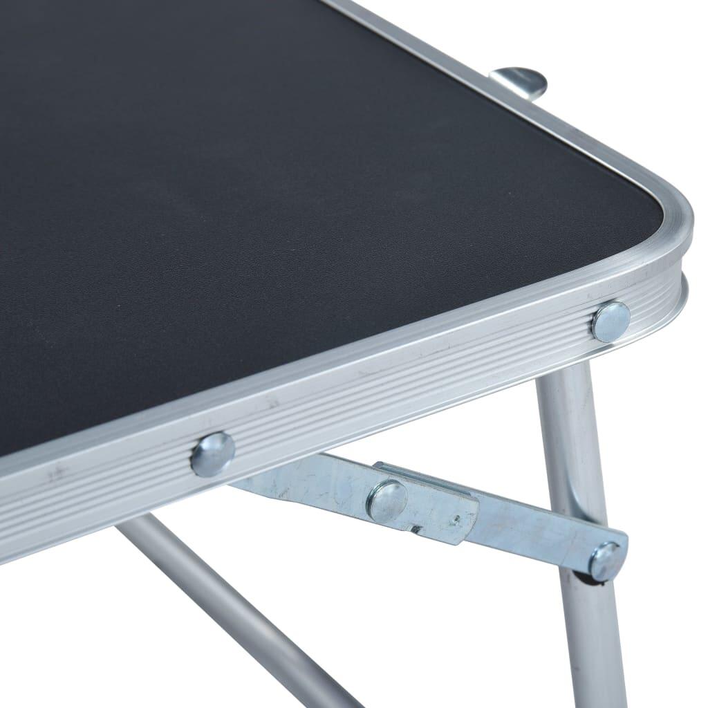 Mesa de camping plegable aluminio gris 60x40 cm 5/7