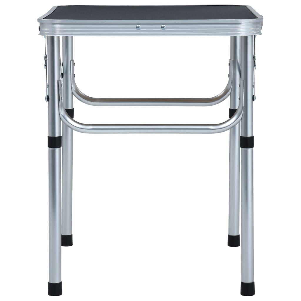 Mesa de camping plegable aluminio gris 60x45 cm 3/7