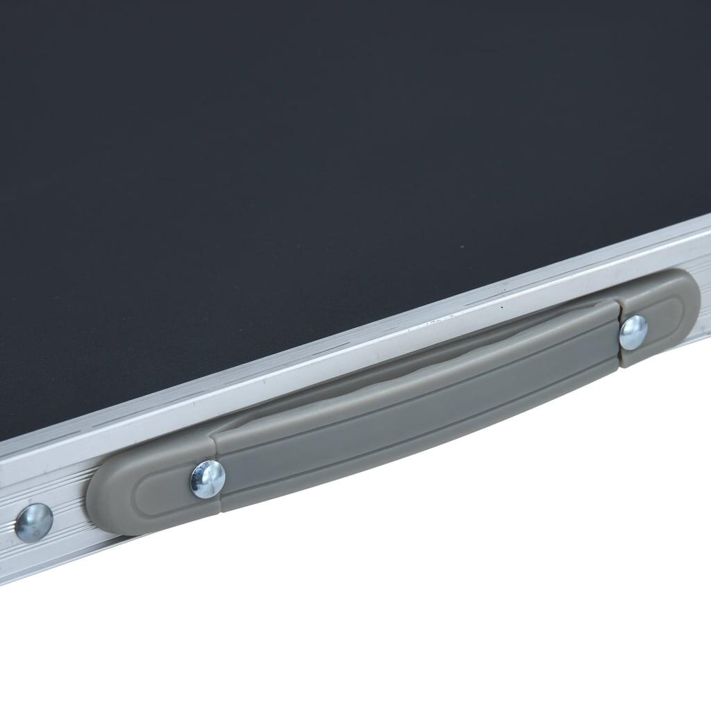 Mesa de camping plegable aluminio gris 60x45 cm 5/7