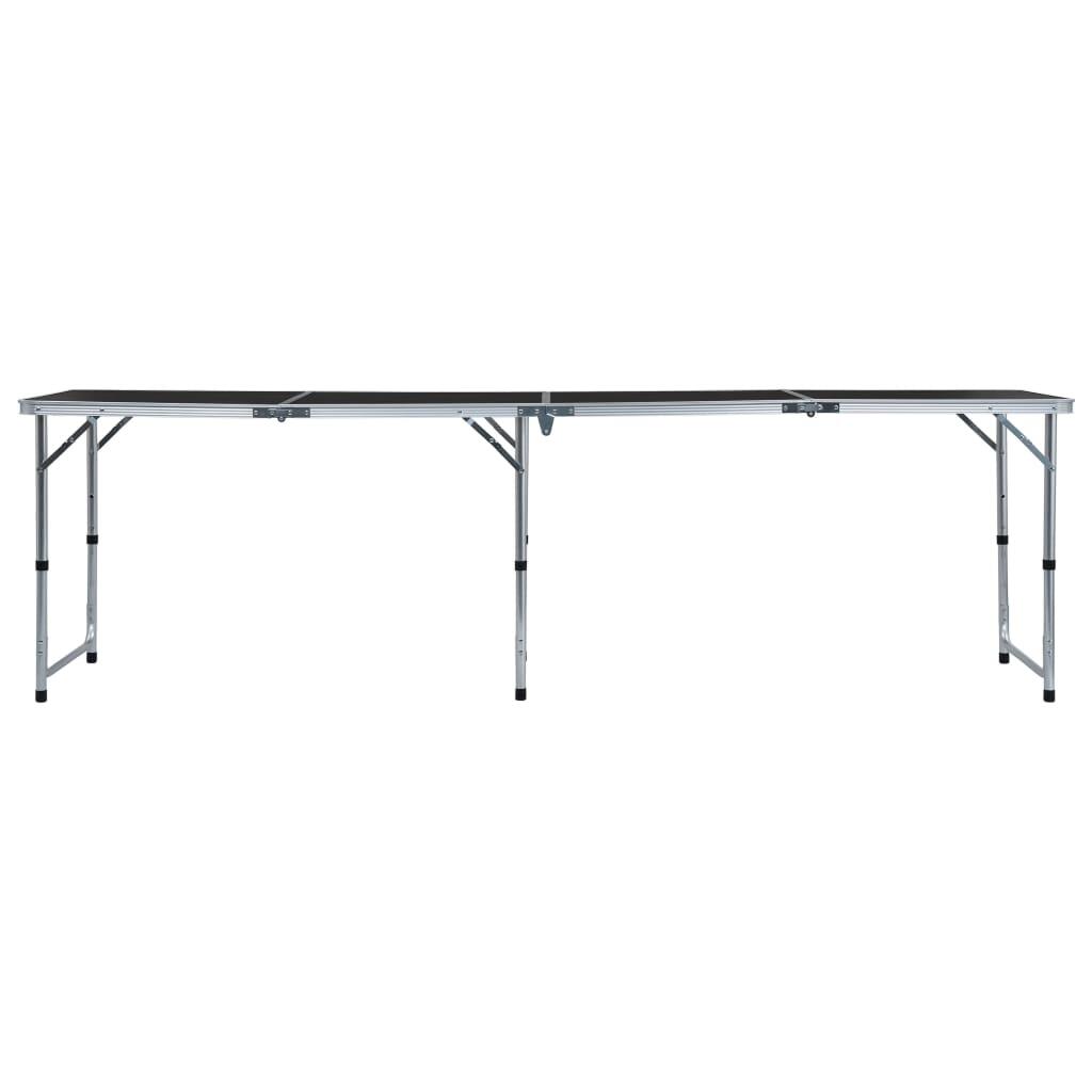 Mesa de camping plegable de aluminio gris 240x60 cm 3/7