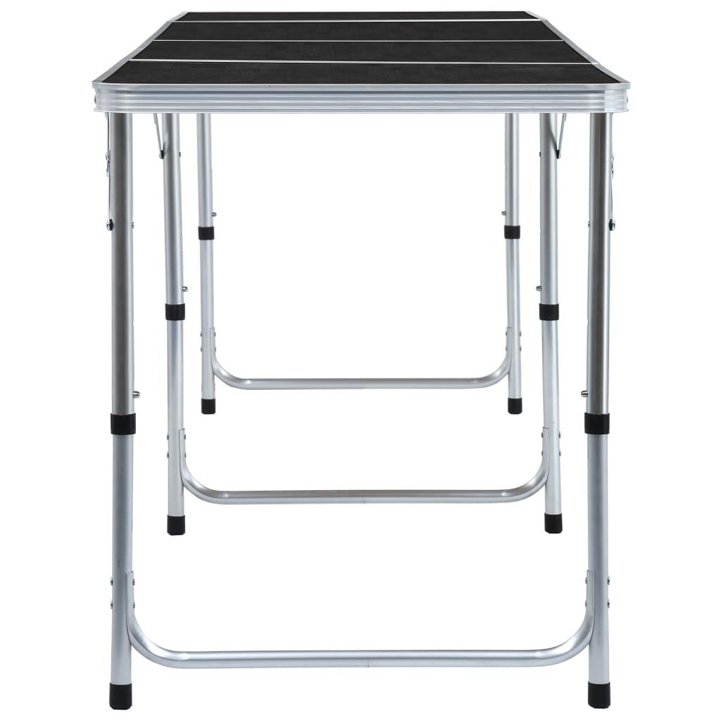 Mesa de camping plegable de aluminio gris 240x60 cm 4/7