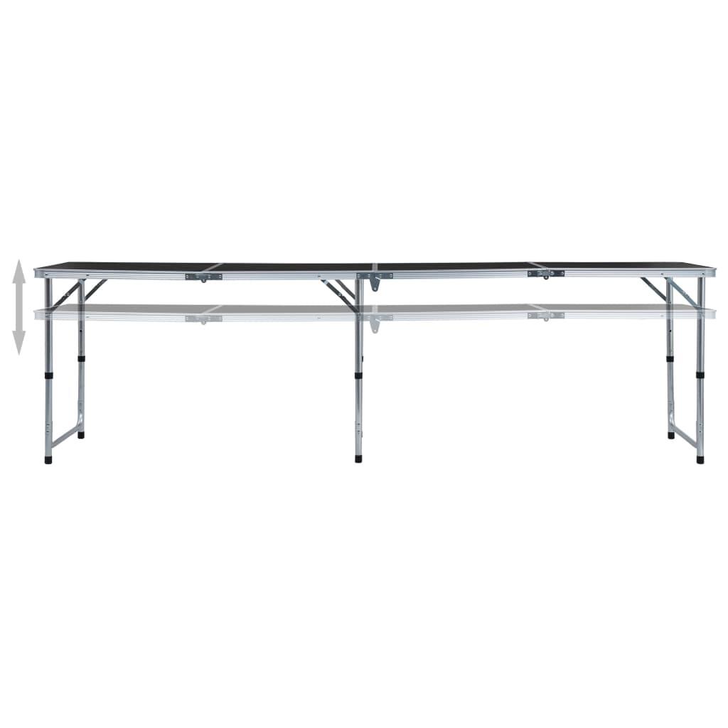 Mesa de camping plegable de aluminio gris 240x60 cm 2/7