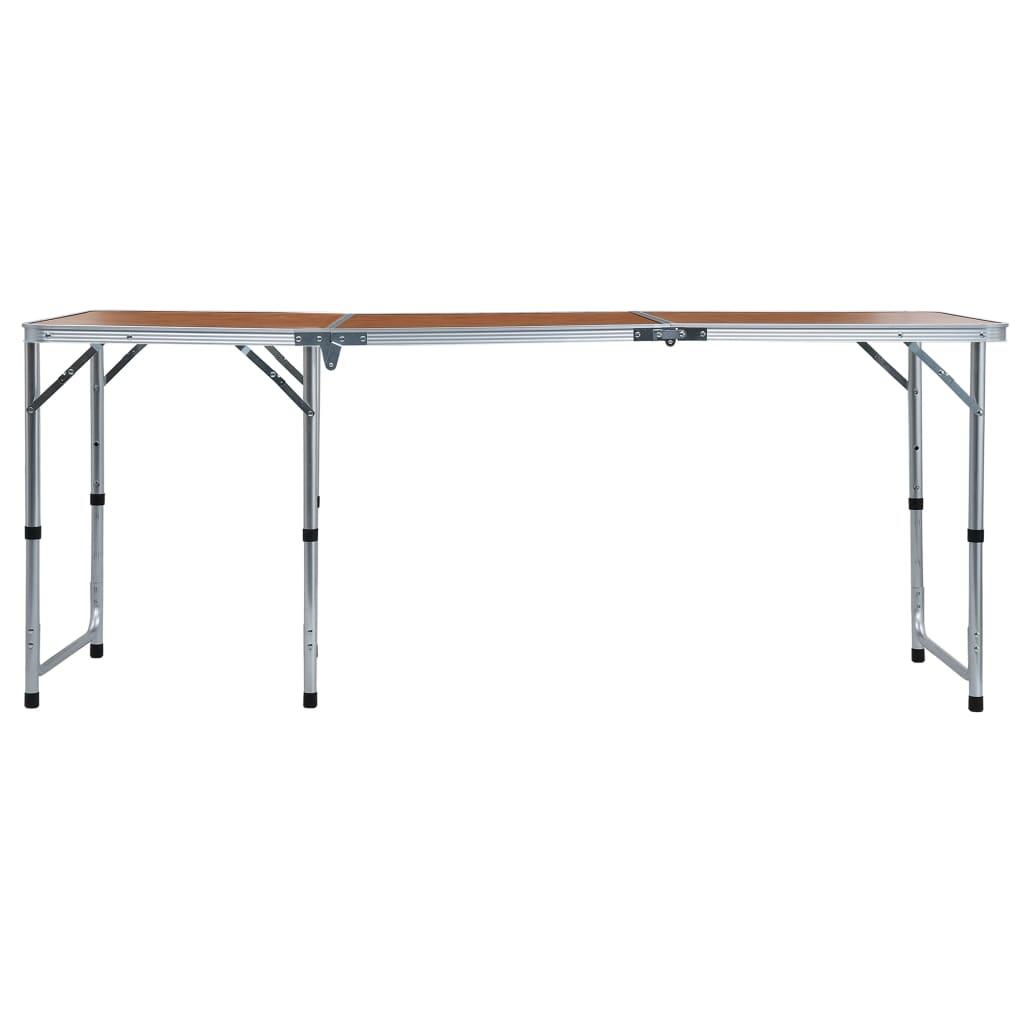Mesa de camping plegable de aluminio 180x60 cm 3/7
